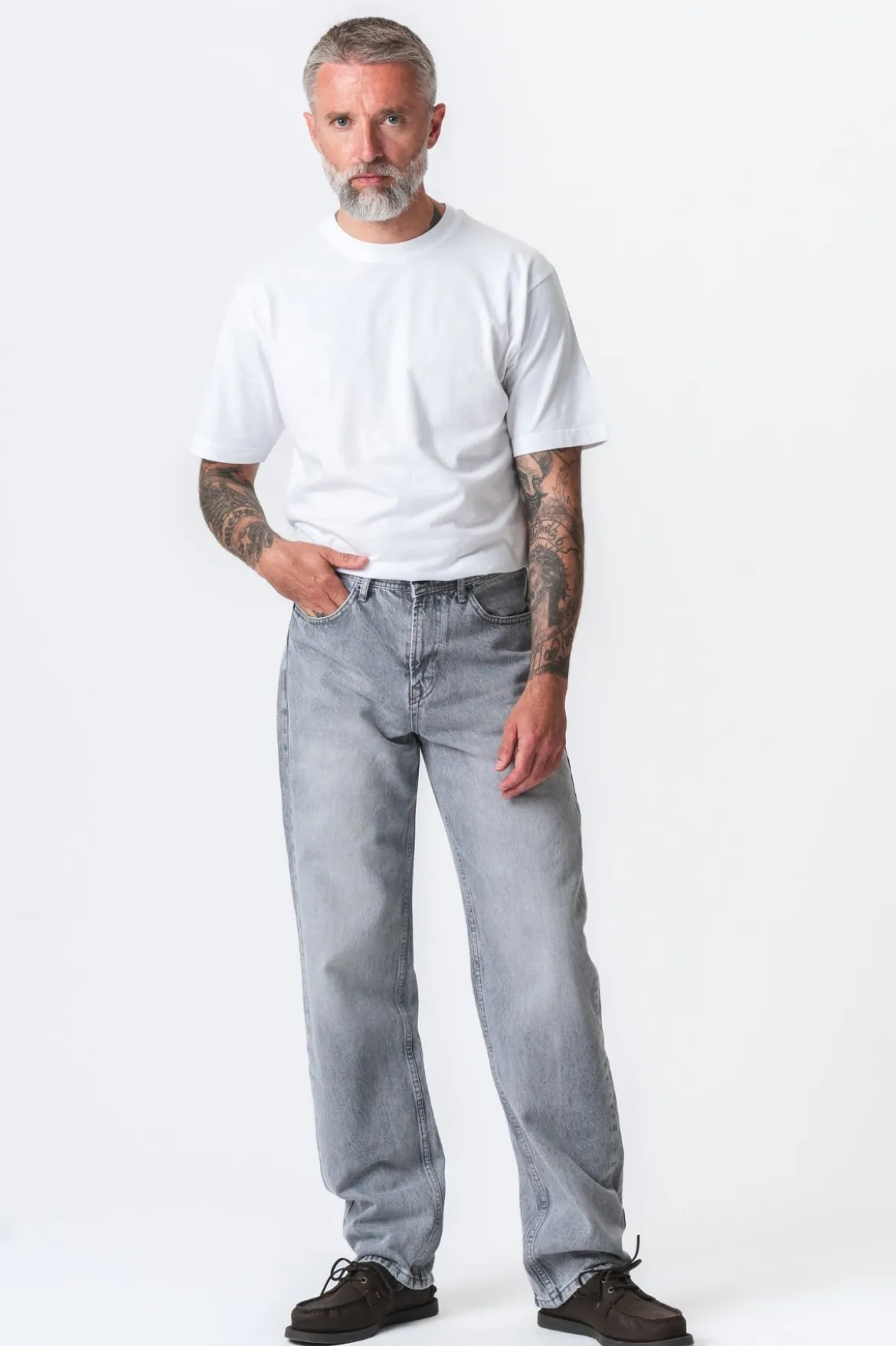Noah Loose Fit Jeans - Grå Denim