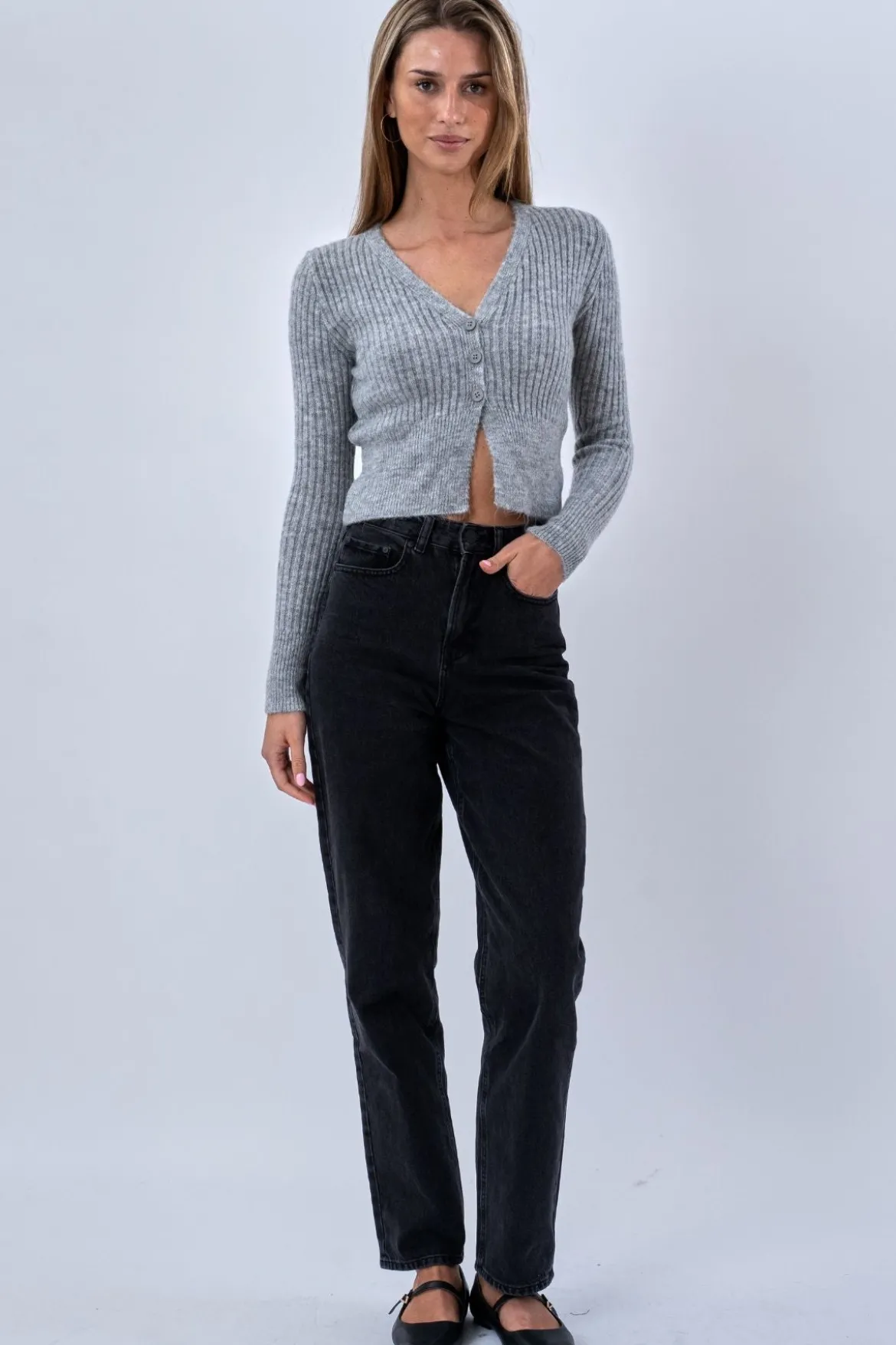 Nova Blouse Knit - Grå