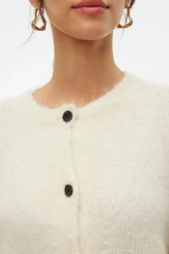 Novah O-Neck Button Cardi - Birch
