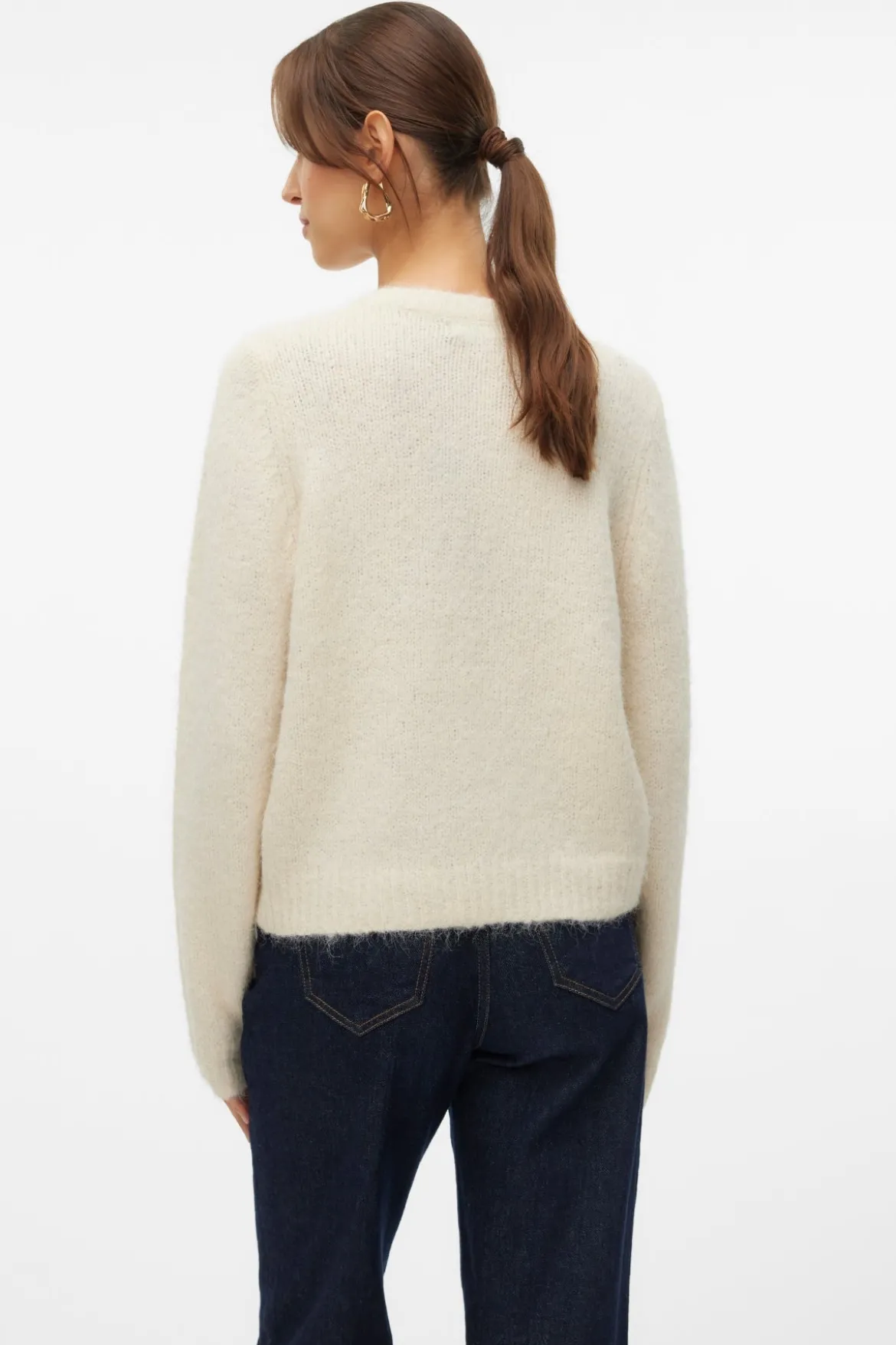 Novah O-Neck Button Cardi - Birch