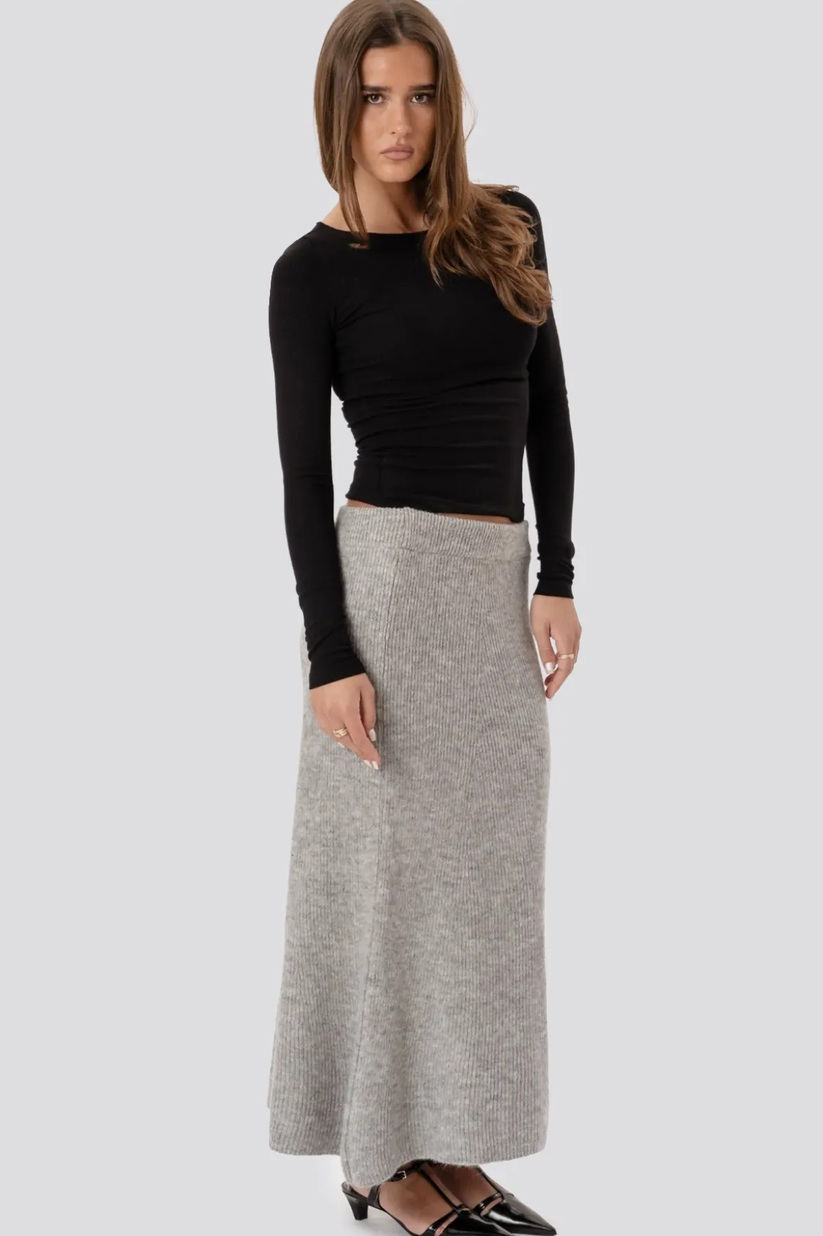 Nova Knit Skirt - Grå