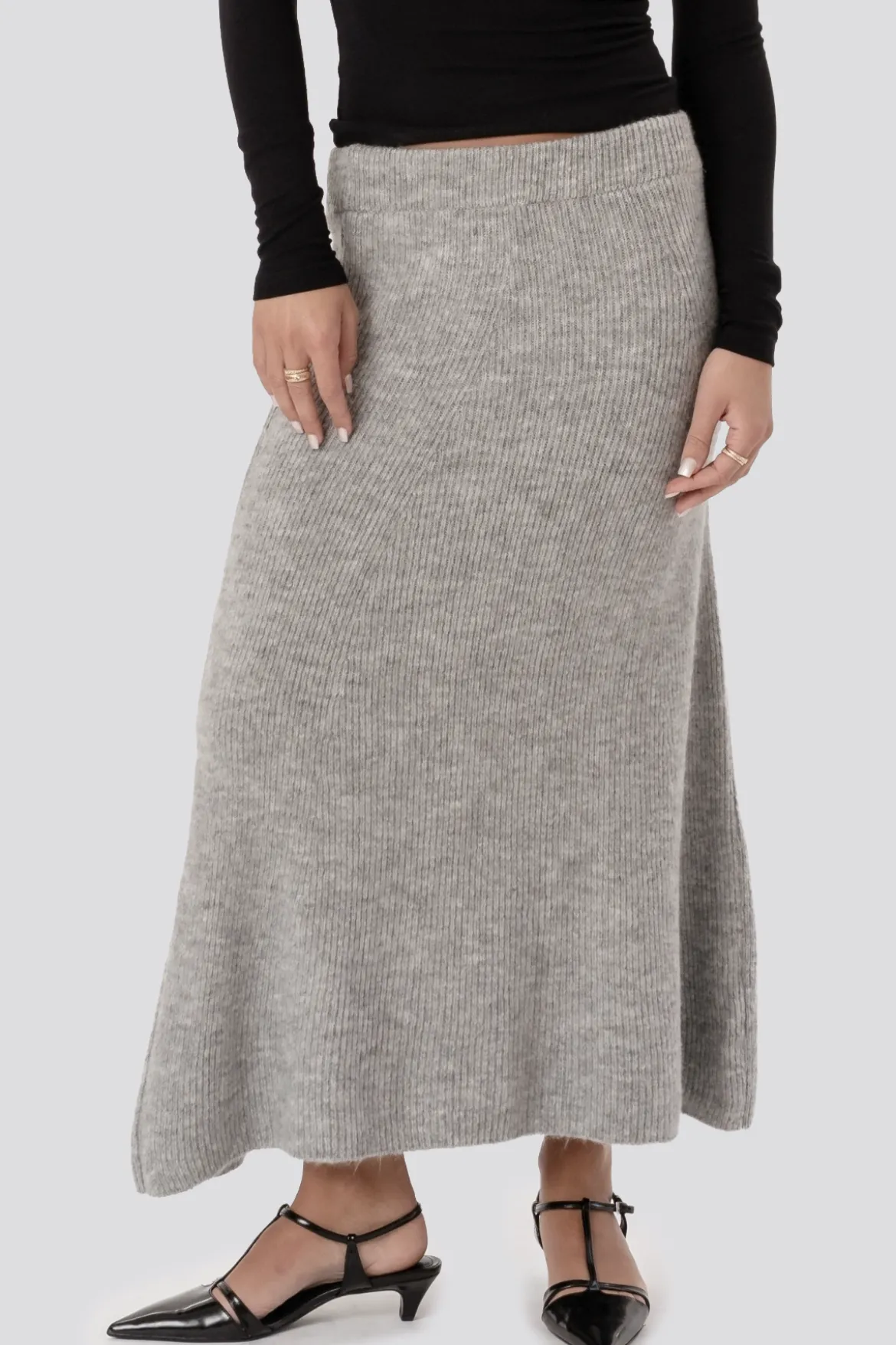 Nova Knit Skirt - Grå