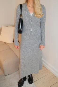 Nova Knit Skirt - Grå