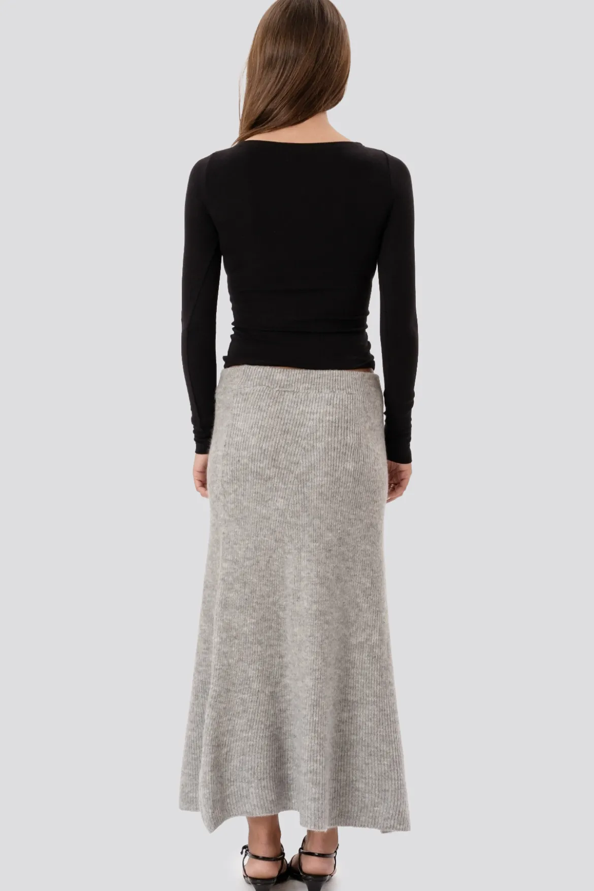 Nova Knit Skirt - Grå