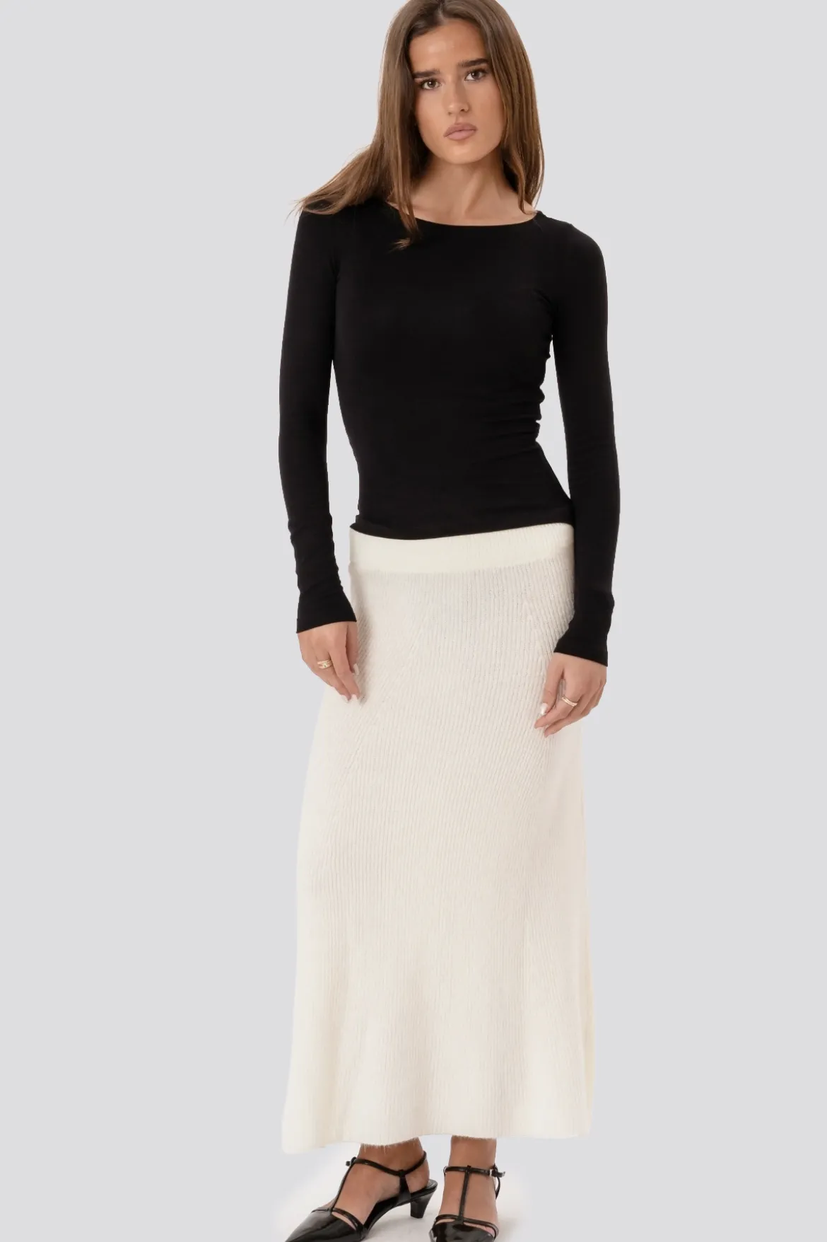 Nova Knit Skirt - Hvid