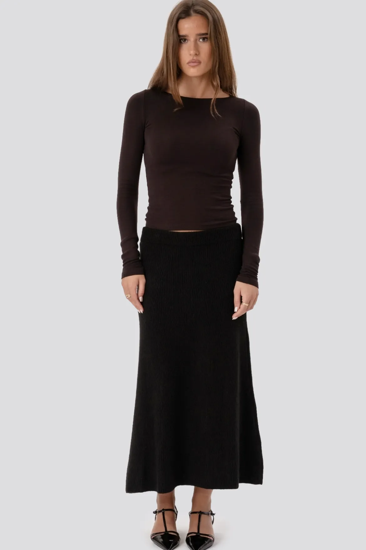 Nova Knit Skirt - Sort