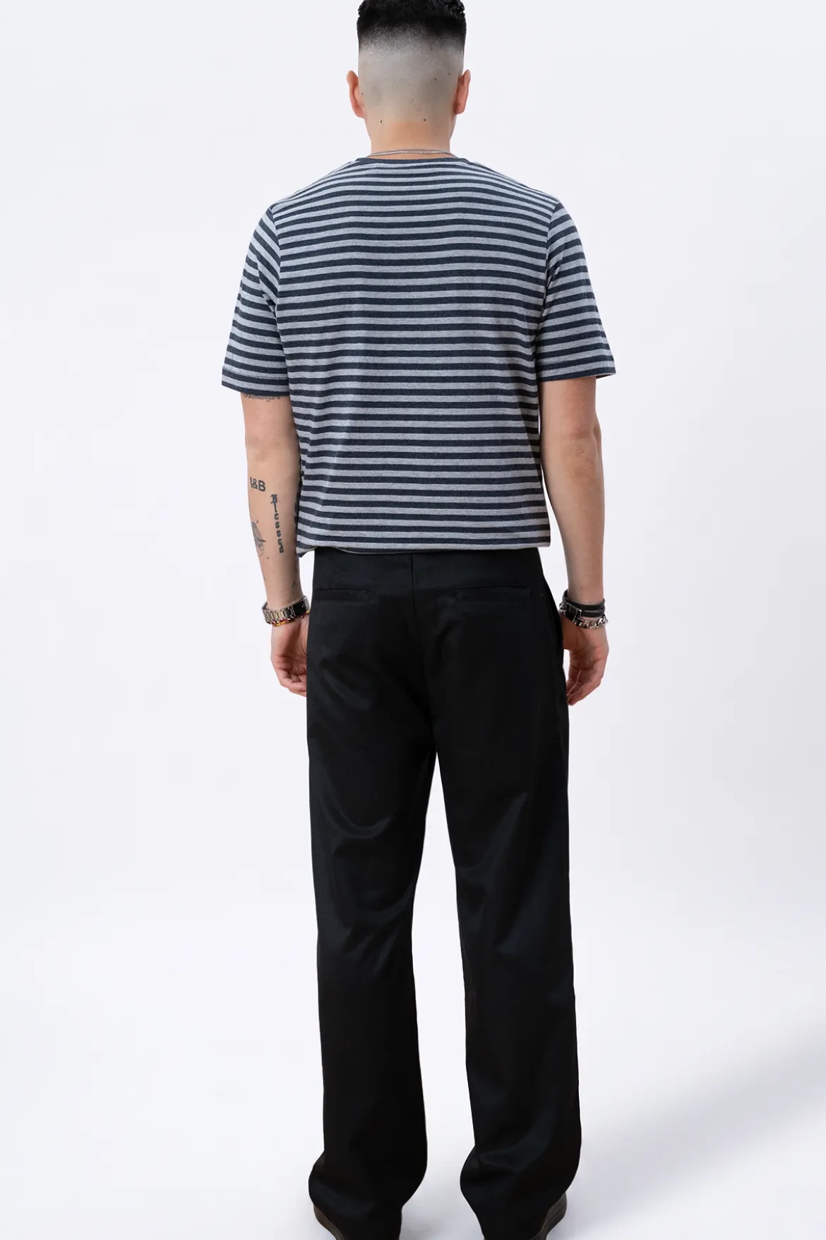 Nørregade Stripe - Meleret Sort-Grå