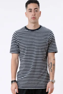 Nørregade Stripe - Meleret Sort-Grå
