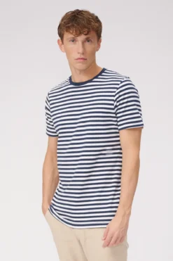 Nørregade Stripe - Navy-Hvid