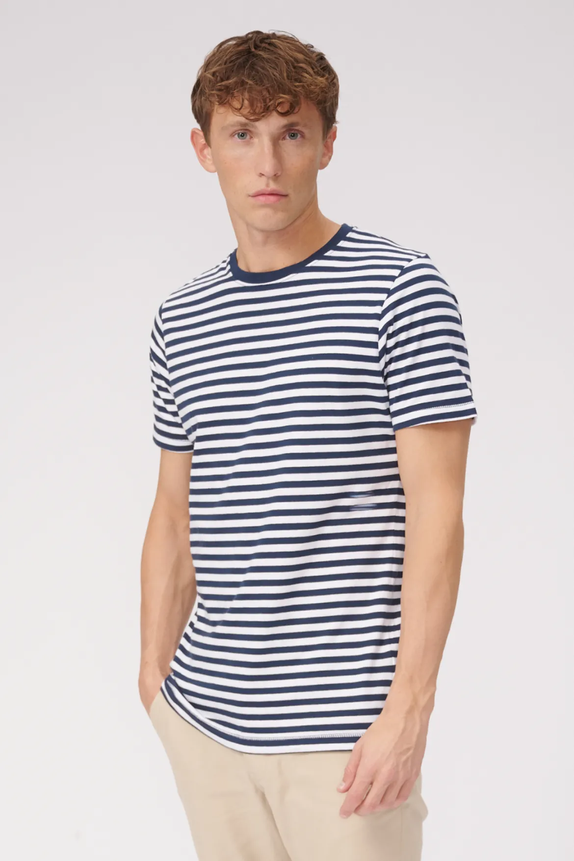 Nørregade Stripe - Navy-Hvid