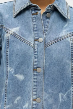 Object Claudia Short Denim Kjole - Light Blue Denim