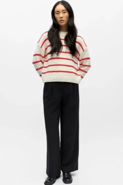 Oda Knit Pullover - Birch Poinsettia