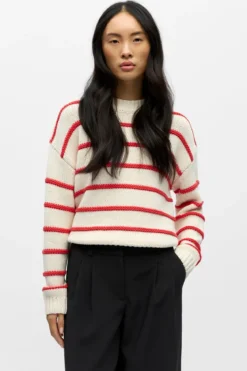 Oda Knit Pullover - Birch Poinsettia