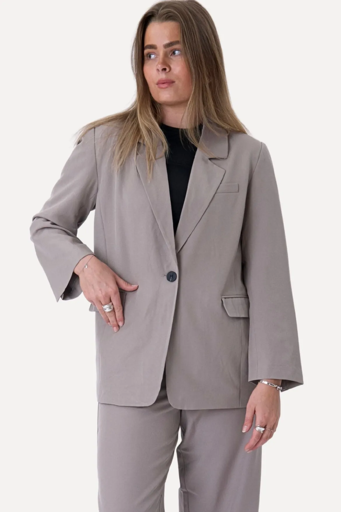 Oversized Blazer - Grå