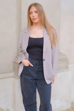 Oversized Blazer - Grå