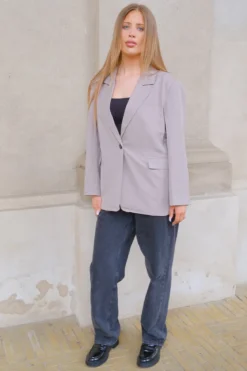 Oversized Blazer - Grå