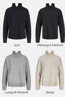 Oversized Strikket Rullekravetrøje (2 stk.)