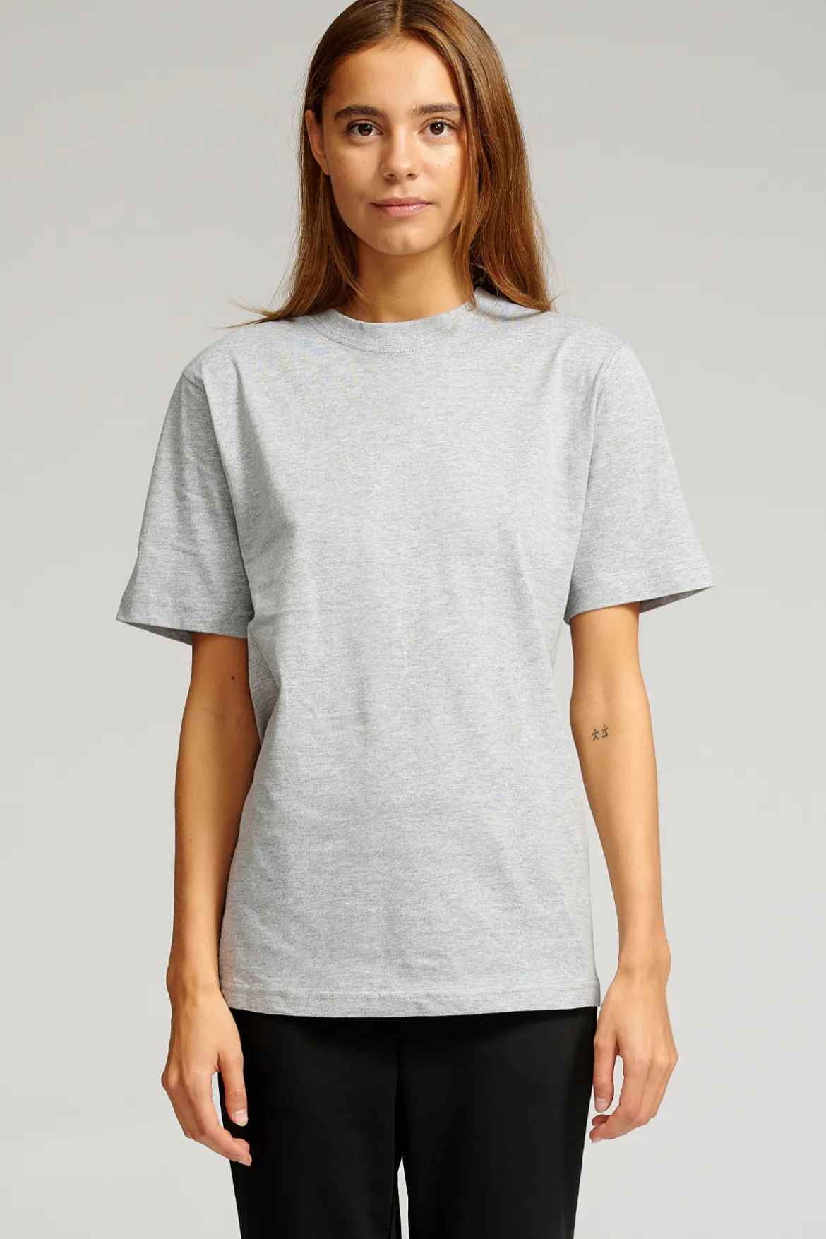 Oversized T-shirt - Grå Meleret