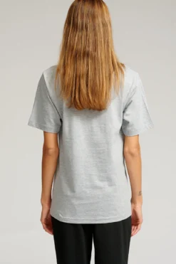Oversized T-shirt - Grå Meleret