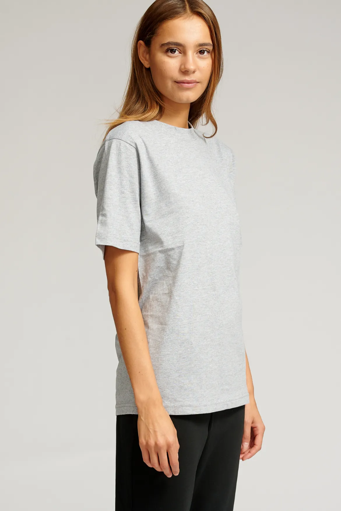 Oversized T-shirt - Grå Meleret