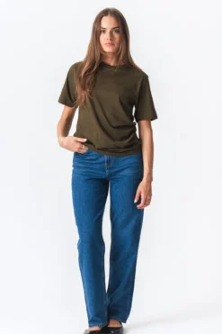Oversized T-shirt - Olive (dame)