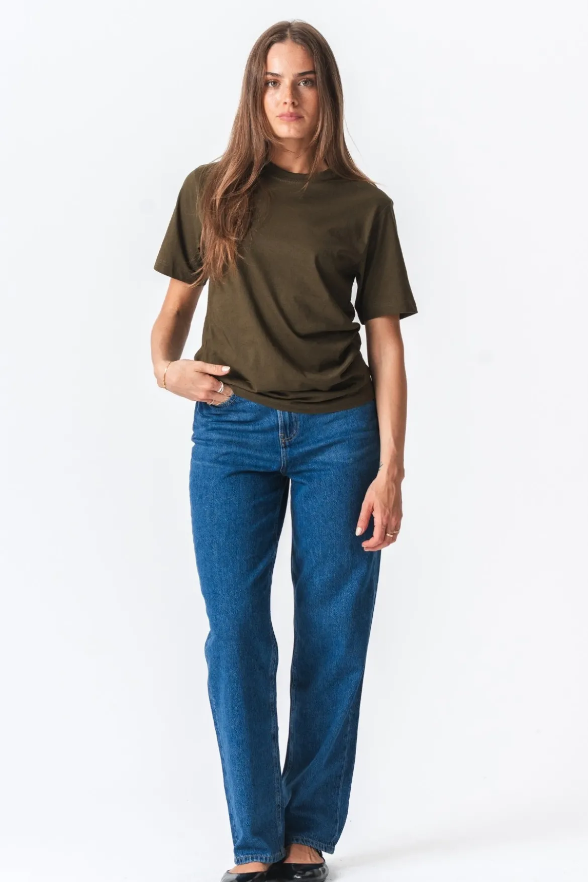 Oversized T-shirt - Olive (dame)
