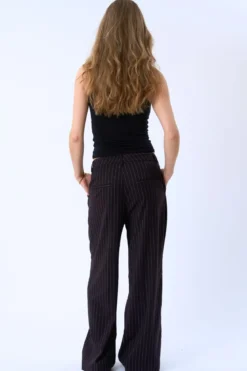 Paloma Pinstripe Pants - Mørkebrun