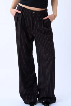 Paloma Pinstripe Pants - Mørkebrun