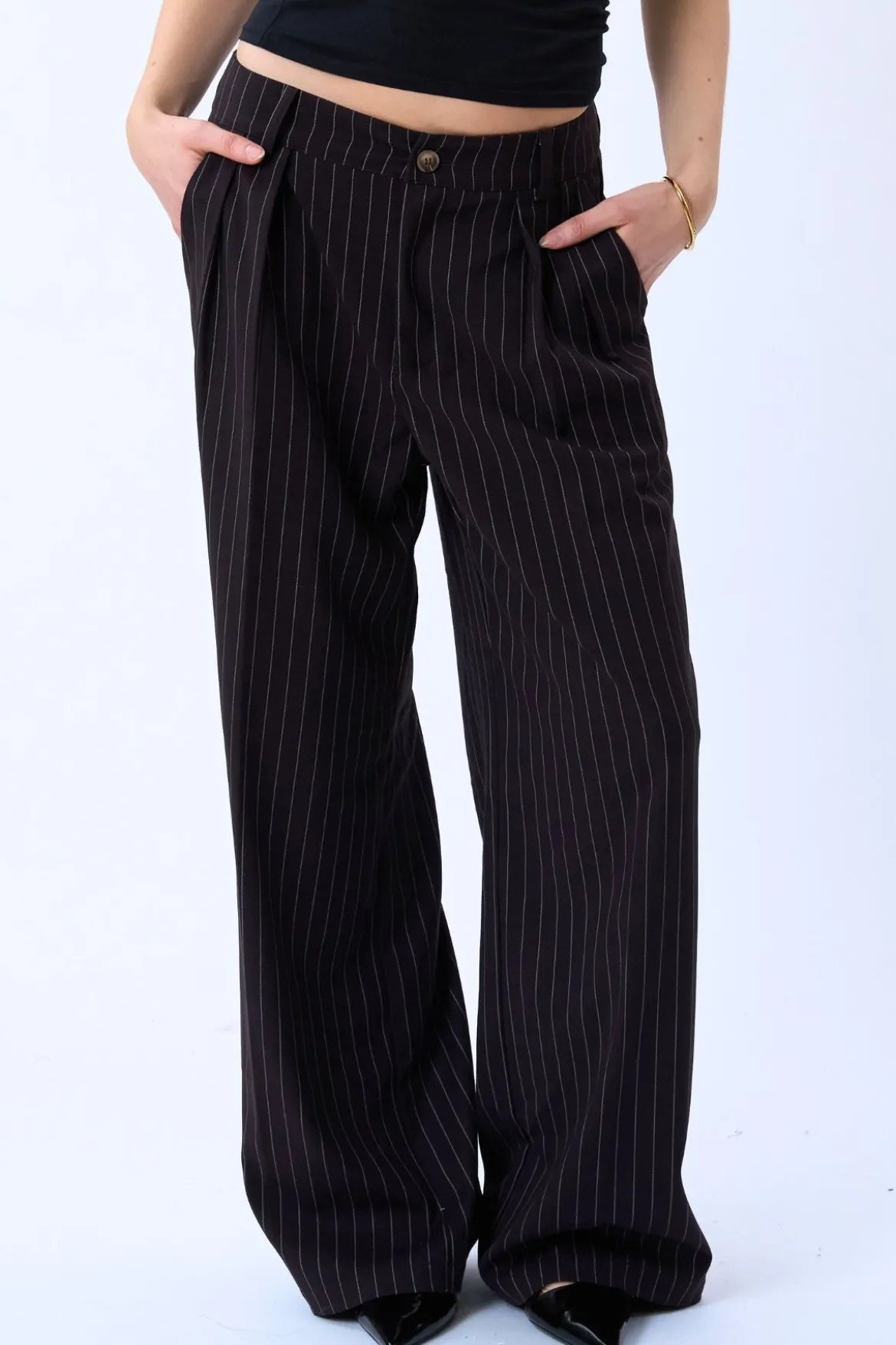 Paloma Pinstripe Pants - Mørkebrun