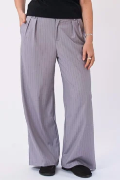 Paloma Pinstripe Pants - Taupe