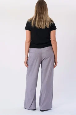 Paloma Pinstripe Pants - Taupe