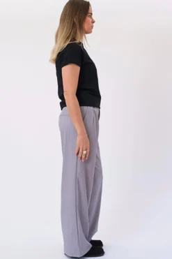 Paloma Pinstripe Pants - Taupe