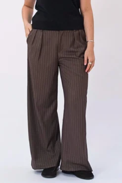 Paloma Pinstripe Pants - Tobacco