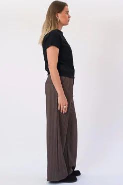 Paloma Pinstripe Pants - Tobacco