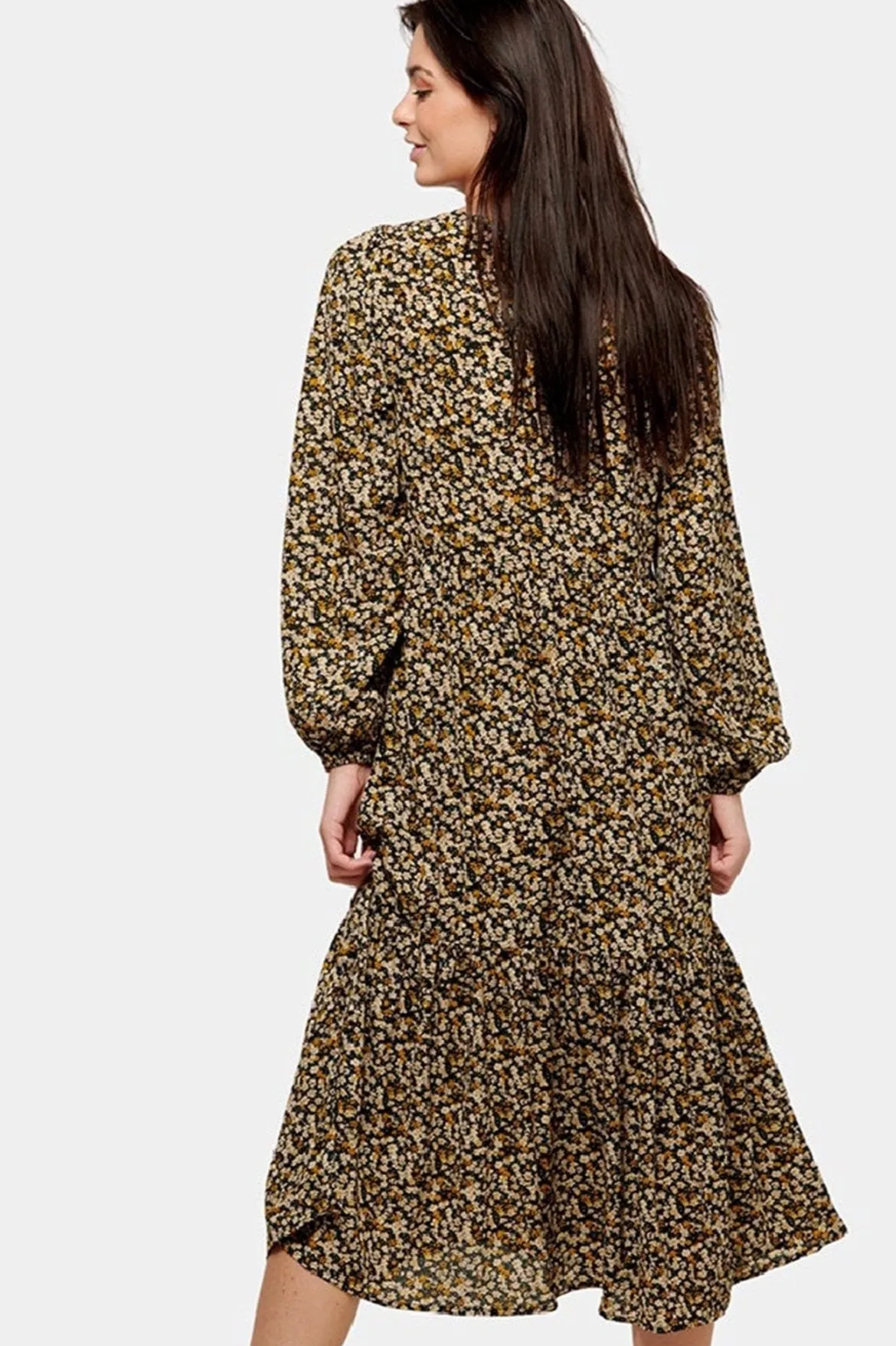 Pals blomstret kjole - Sort blomstret