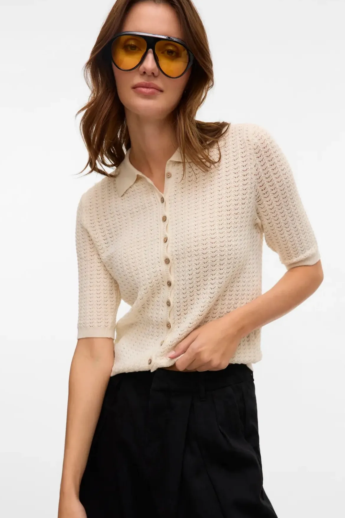 Panama 2/4 Strik Cardigan - Birch