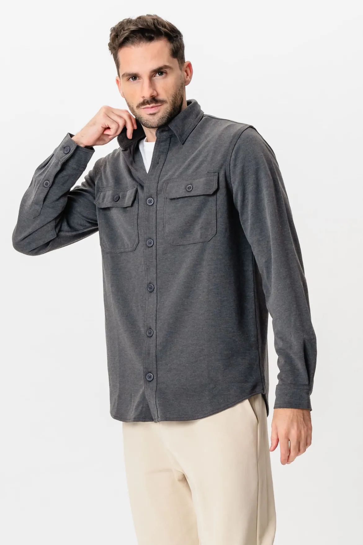 Performance Regular Overshirt - Grå