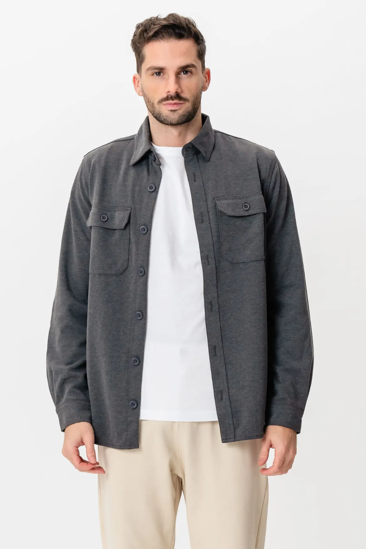 Performance Regular Overshirt - Grå