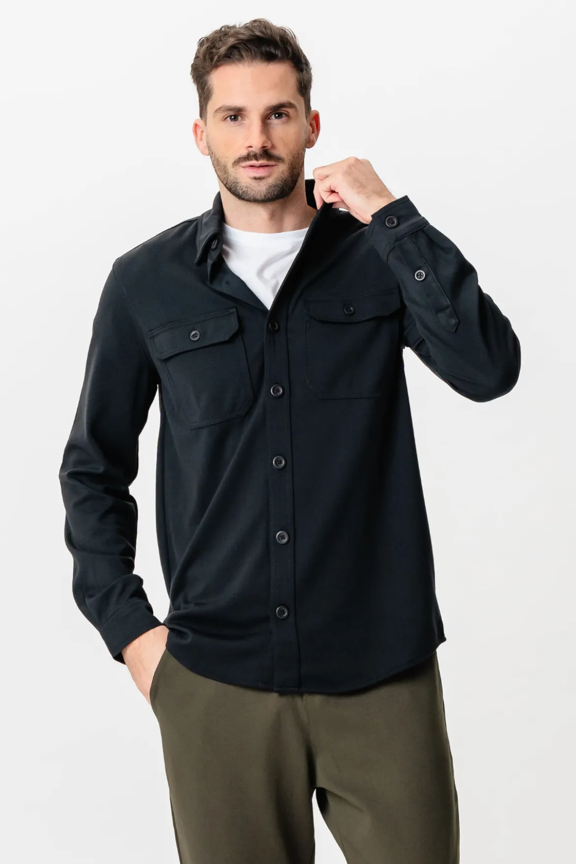 Performance Regular Overshirt - Sort