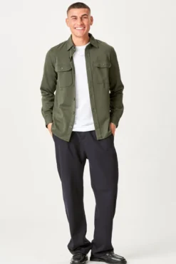 Performance Regular Overshirt - Mørk Oliven