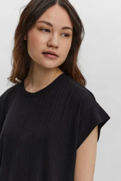 Phoenixy Cap Sleeve Calf Dress - Black