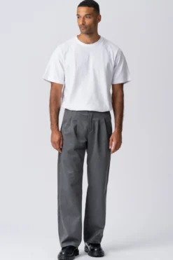Pleated Wide Suit Pants - Lys Grå