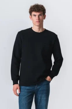 Pocket Sweatshirt Regular Fit - Sort