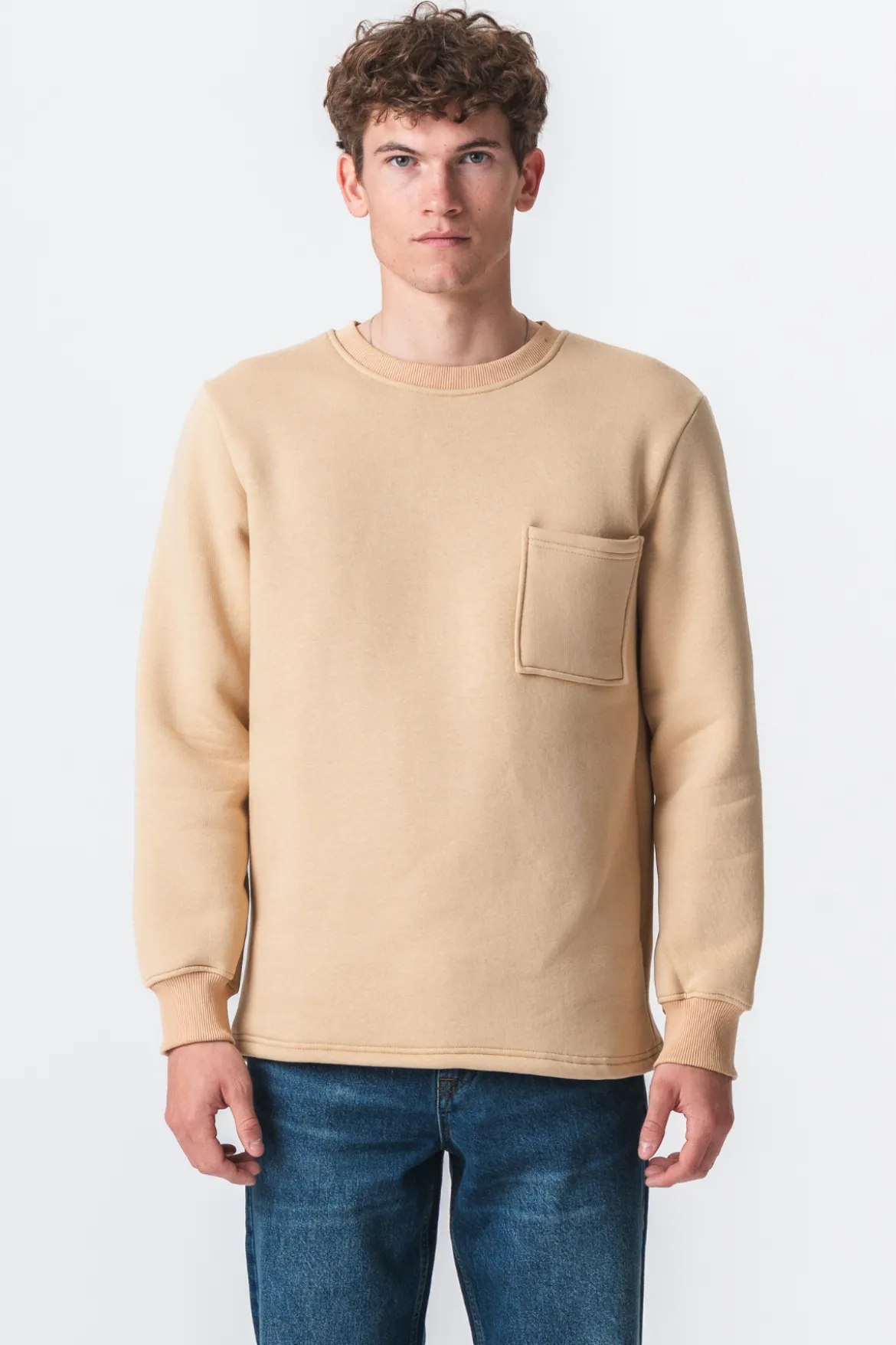 Pocket Sweatshirt Regular Fit - Beige