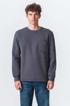 Pocket Sweatshirt Regular Fit - Mørkegrå