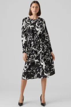 Polliana Maxi Kjole - Flower Black