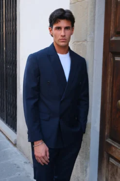 Premium Dobbeltradet Blazer - Navy