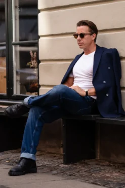 Premium Dobbeltradet Blazer - Navy