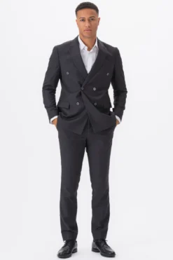 Premium Dobbeltradet Blazer - Gråbrun