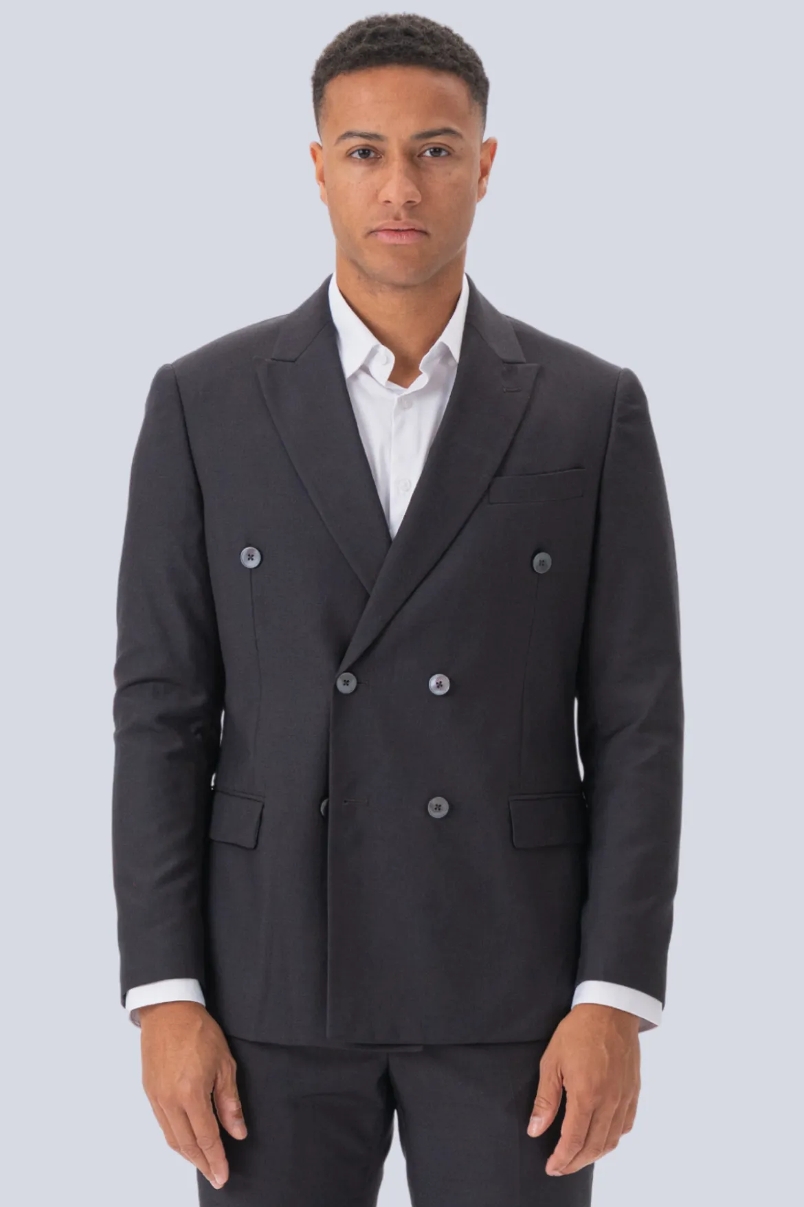Premium Dobbeltradet Blazer - Gråbrun